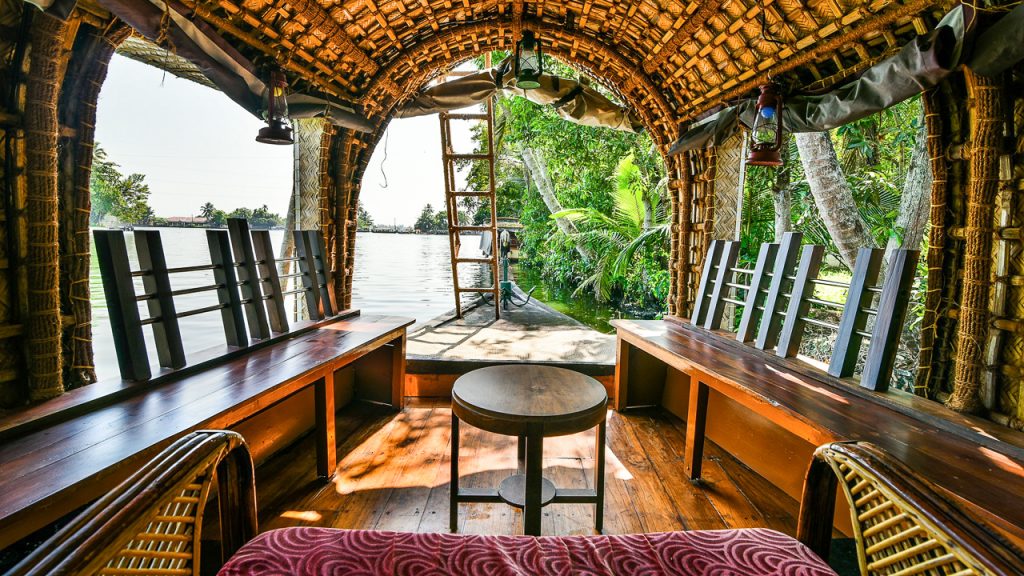 A house boat on the backwaters of Kerala